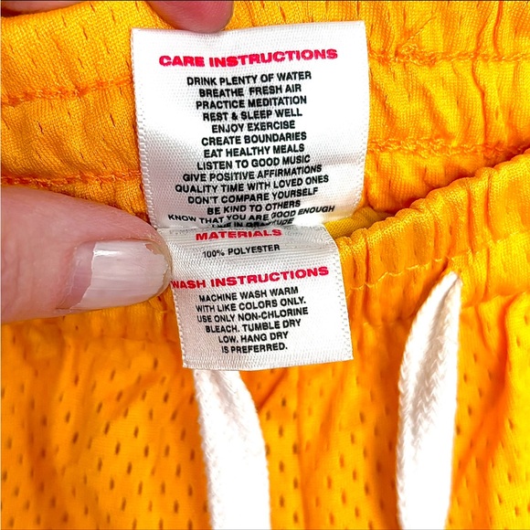 Petals and Peacocks Inclusivity Mesh Shorts Gold Small Sale - Picture 7 of 10